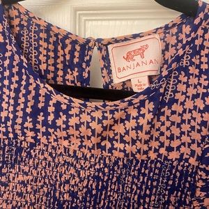 Banjanan navy and pink tiered maxi dress